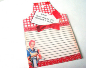 ... Recipe Card Gift Tags Set of 6 Retro Housewives With Sarcastic Sayings