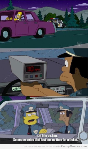 Funny simpsons speeding meme
