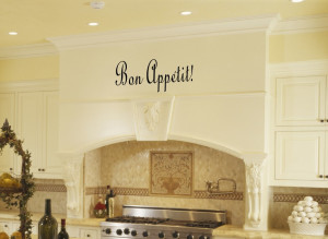 Kitchen Wall Decals Wall Quote Wall Words Wall Sticker - Bon Appetit