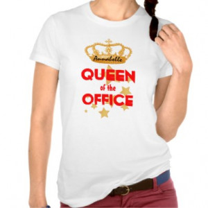 Funny QUEEN of the Office Red Crown and Stars V03 Tees