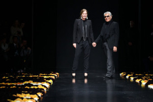 Eva Cavalli and Roberto Cavalli on runway at the Roberto Cavalli ...