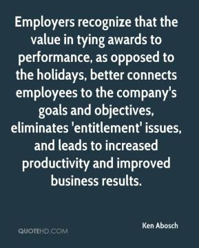 Employers recognize that the value in tying awards to performance, as ...