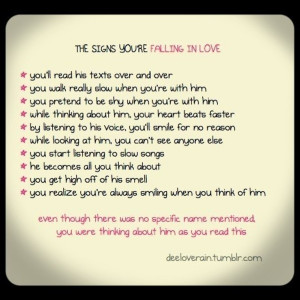 the signs you're falling in love..