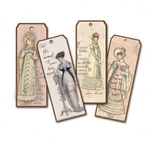 Jane Austen Quotes Bookmarks, Book Club Favor, Pride and Prejudice ...