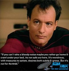 John De Lance as Q. one of the best villains in star trek. this quote ...