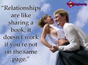 ... sharing a book, it doesn’t work if you’re not on the same page