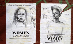 Tatyana Fazlalizadeh's original posters on Tompkins Ave. in Bedford ...