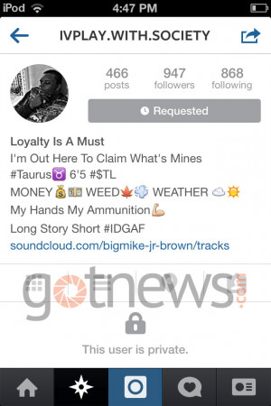 ... private Instagram account needs to also be released to the public as
