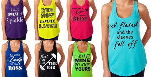 19.95 | Racerback Workout Tank Top – 9 Design Options