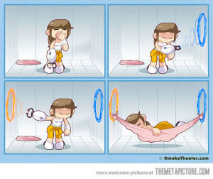 Funny photos funny girl portal gun hammock