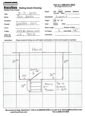 ... Fax or Email Your Fence Drawing for a Fast Aluminum Fence Quote