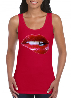 Womens-Funny-Sayings-Slogans-Vests-Sexy-Lips-On-Gildan-Softstyle-Tank ...