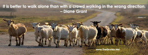 It is better to walk alone than with a crowd walking in the wrong ...