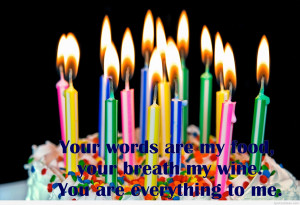 Birthday quote with candles