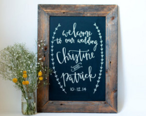 17x23 Chalkboard- Kitchen Chalkboard - Reclaimed Wood Framed - Wedding ...