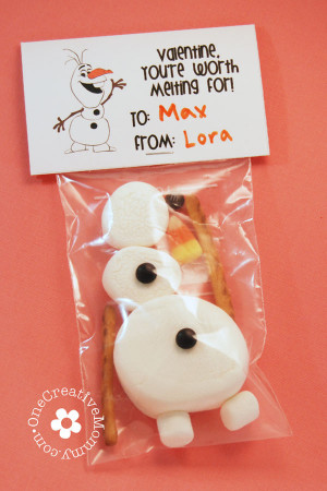 Valentine--You're Worth Melting For / Frozen Olaf {OneCreativeMommy ...