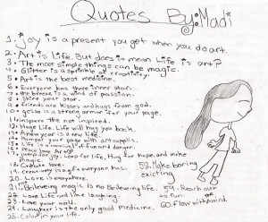 2012 Quotes by Madi & more Sketchbook pages
