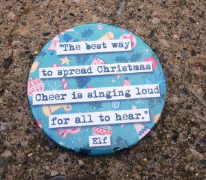 Elf Spread Christmas Cheer Quote Coaster