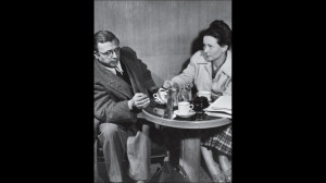 Philosopher Writer Jean Paul Sartre and Simone de Beauvoir Taking Tea ...