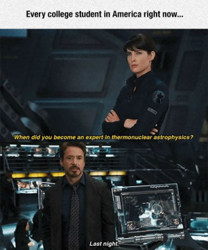 funny Avengers Tony Stark expert astrophysics
