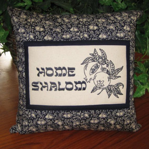 Home #Shalom Embroidered Quote Decorative Accent Pillow #Pomegranate ...