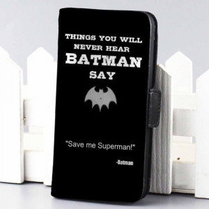 Home wallet case Batman Quotes Save Superman Superheroes wallet case ...