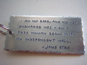 ... human being keychain Jane Eyre quote by billetsdoux, $18.00