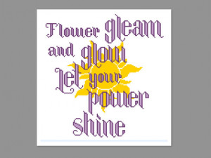 Flower Gleam And Glow Tangled Quote Cross Stitch PDF PATTERN ONLY