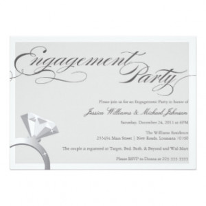 Elegant Bling Engagement Party 5x7 Paper Invitation Card