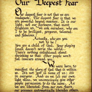 Our Deepest Fear by Marianne Williamson