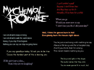 My Chemical Romance Lyrics Image
