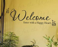 Welcome Enter With a Happy Entryway Home Entry Decorative Vinyl ...