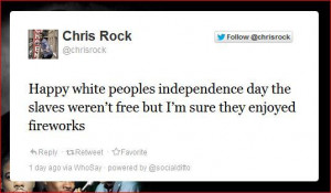 Chris Rock July 4th 'white people's day' Tweet stirs controversy