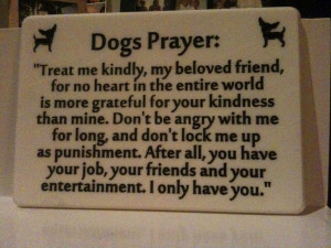Dog's Prayer engraved and painted in Corian.