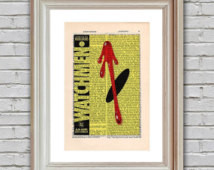 Watchmen Cover Print on an upcycled vintage encyclopedia page ...