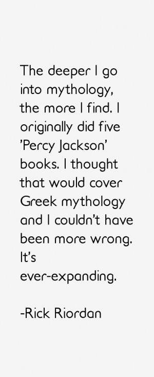 The deeper I go into mythology, the more I find. I originally did five ...