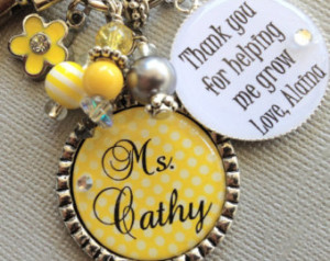... gift, inspirational quote, daycare, babysitter, apple charm, flower