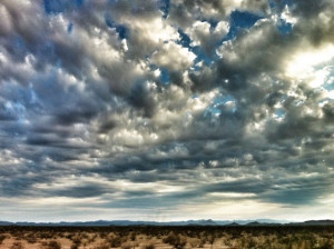 Driving through the desert, the sun setting behind us, I couldn’t ...