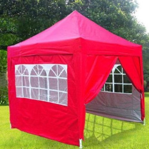 ... Pyramid roof EZ Pop up Gazebo Party Tent Red Waterproof
