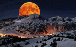... of Full moon ,at Sierra Nevada Sequoia National Park California USA