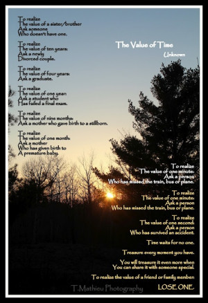 The Value of Time (Poem)