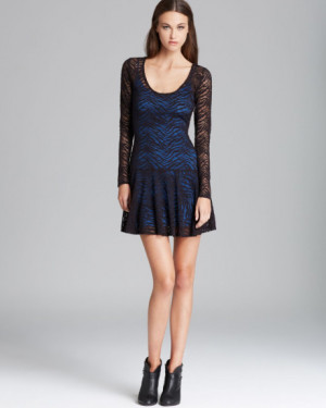 Plenty By Tracy Reese Quotation Dress Flirty T Lace in Blue (Victoria ...