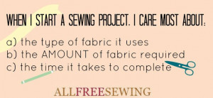 When I start a sewing project I care most about...