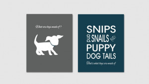 Childrens Kids Boys Prints // Puppy Dog Tails Quote // Wall Art Decor ...