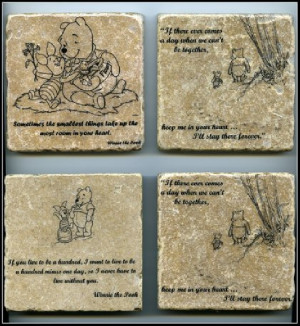 the Pooh Quote Wall Art Tumbled Tile Coaster Natural Stone Piglet ...