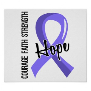 Courage Faith Hope 5 Esophageal Cancer Print