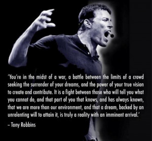 Motivational Quote By Tony Robbins on Dreams: You’re in the midst