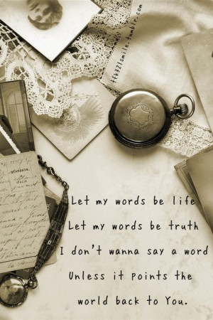 Words by Hawk Nelson.... I don't want to say a word unless it points ...