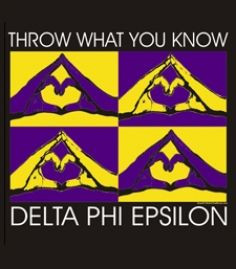 Delta Phi Epsilon...so much better then a finger stuck on the forehead ...