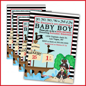 Pirate Baby Shower Invitations. $18.00, via Etsy.